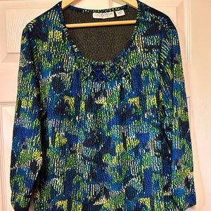 Sag Harbor Stretch Multi color top size X Large Long Sleeve,